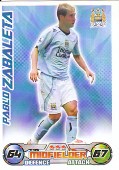 Pablo Zabaleta Manchester City 2008/09 Topps Match Attax #174